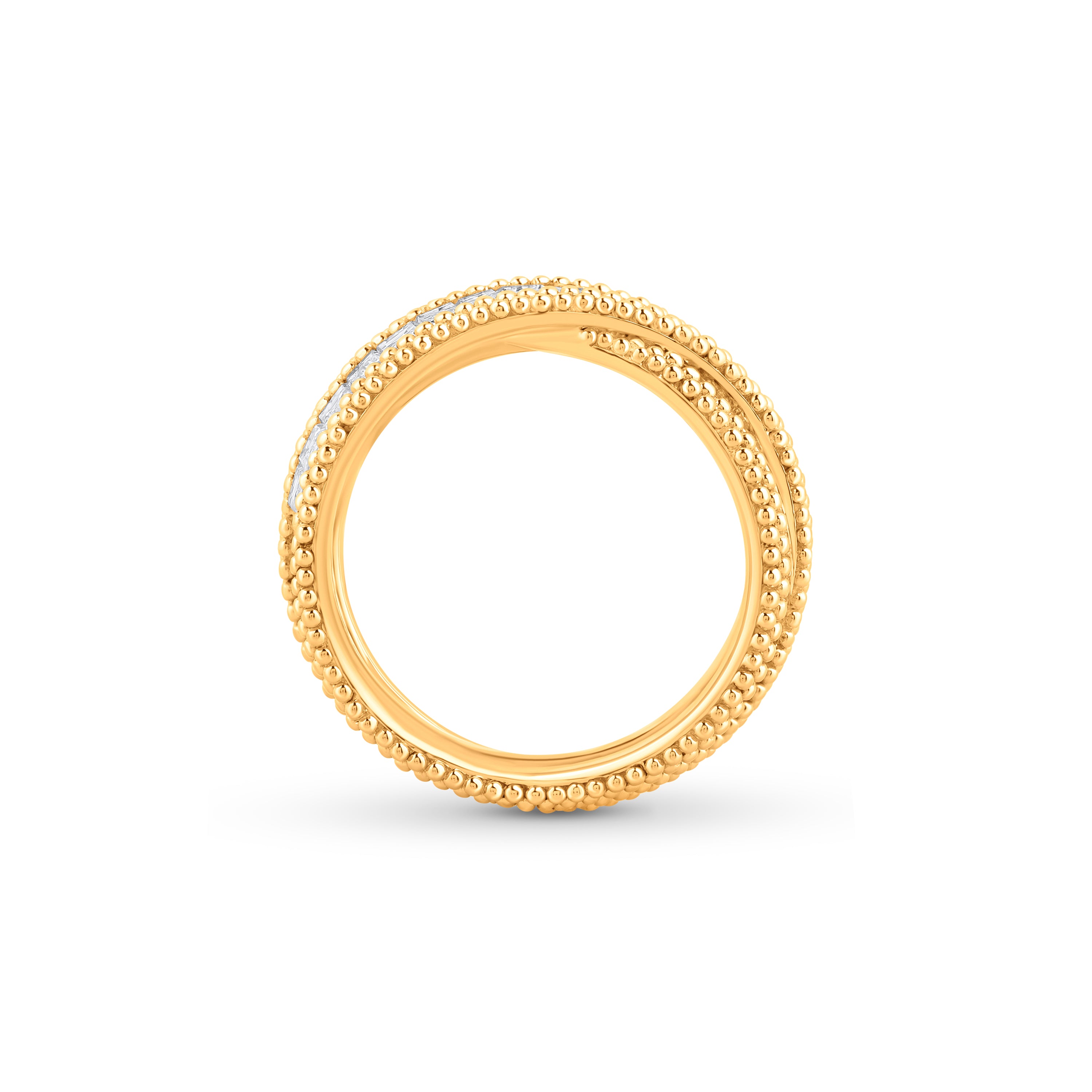 HARAKH Sunlight Rondell Criss-Cross Colorless Diamond Ring