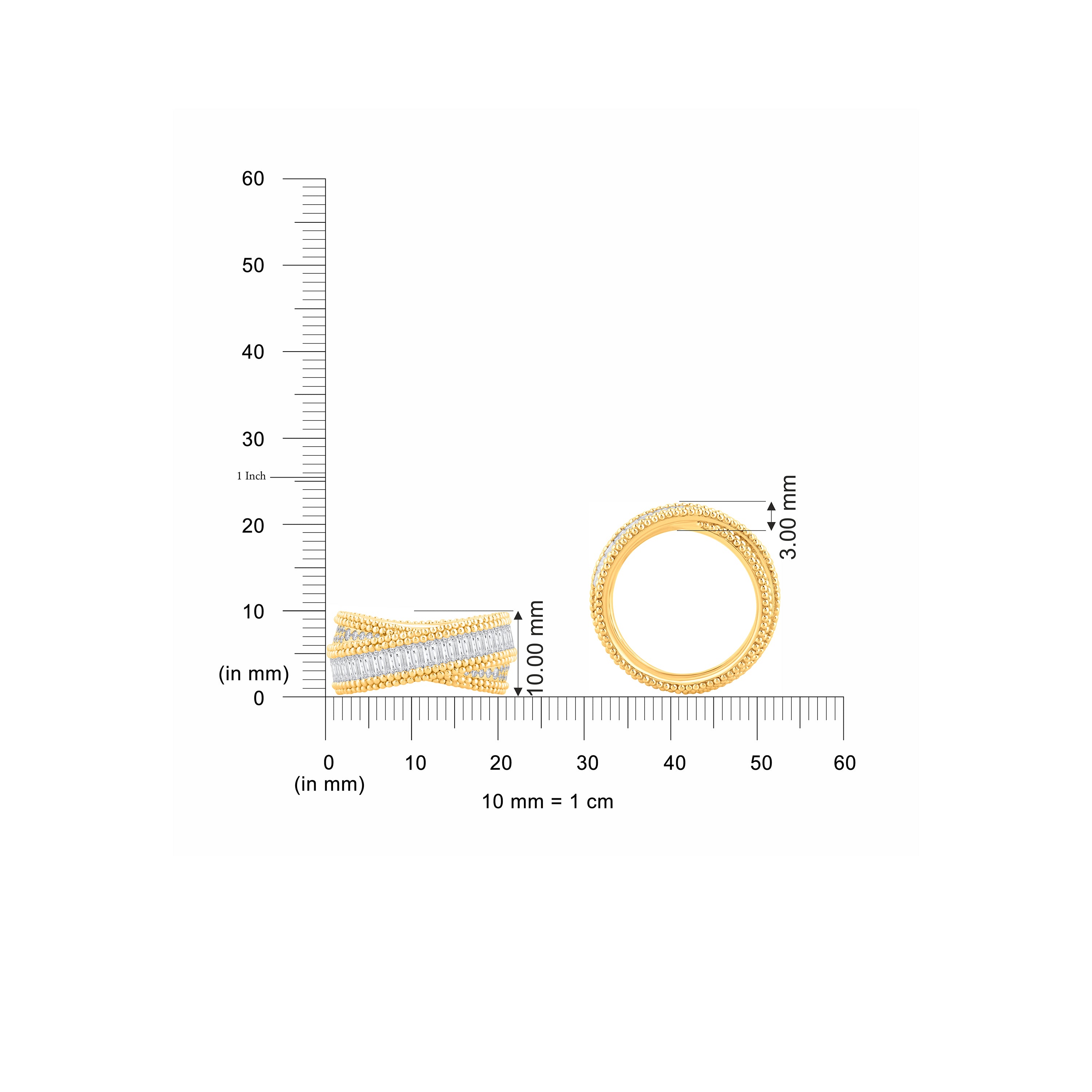 HARAKH Sunlight Rondell Criss-Cross Colorless Diamond Ring