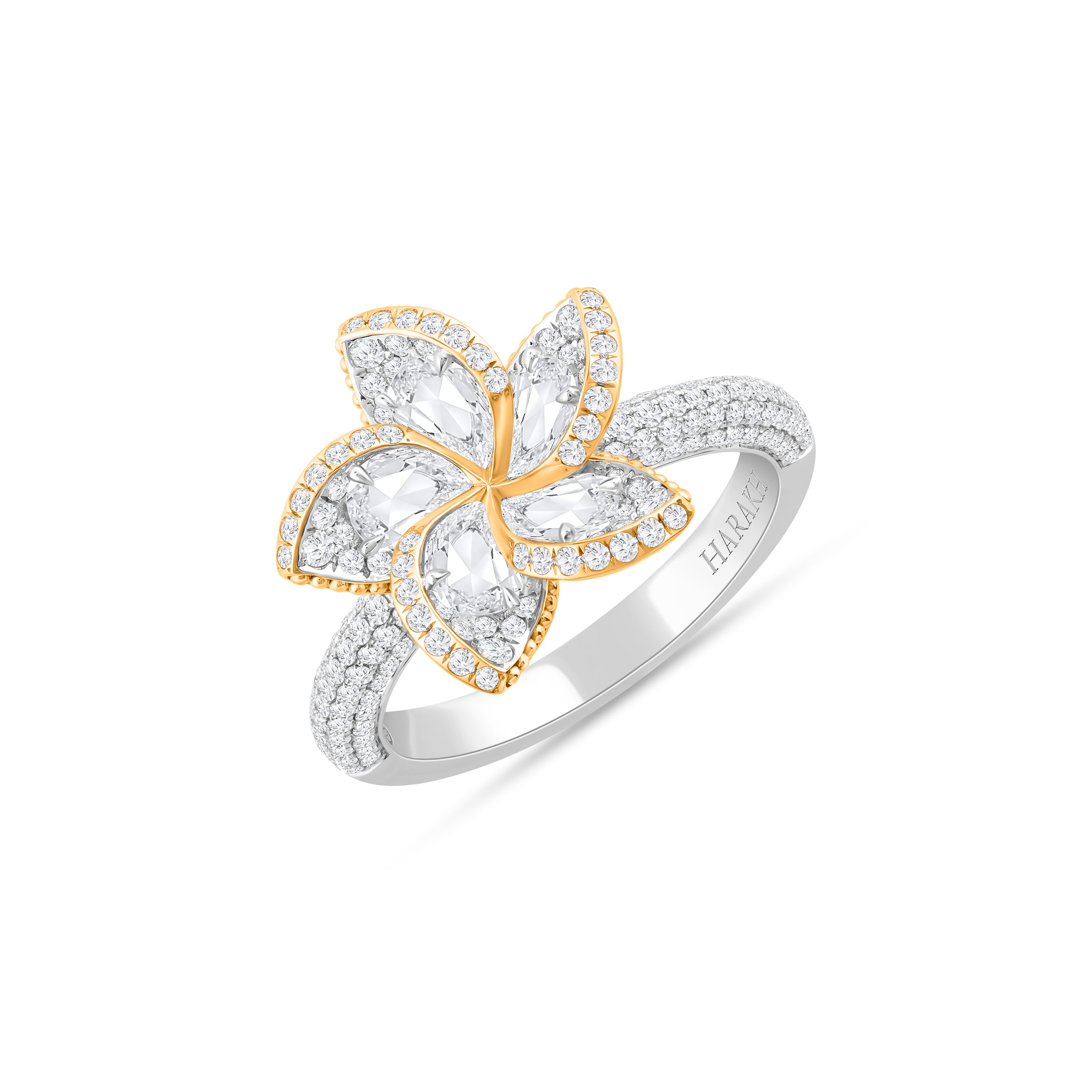 HARAKH Frangipani Flower Colorless Diamond Ring