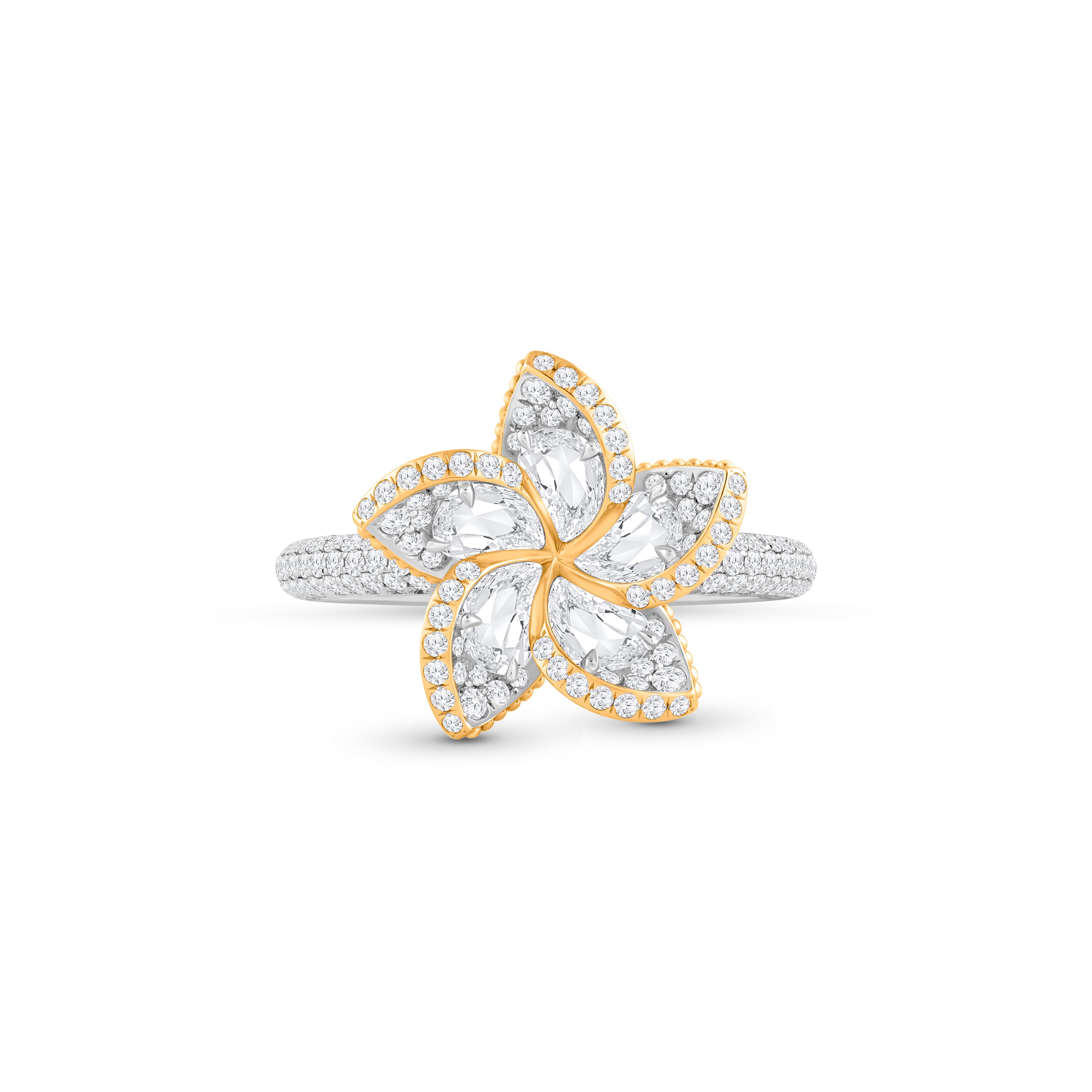 HARAKH Frangipani Flower Colorless Diamond Ring