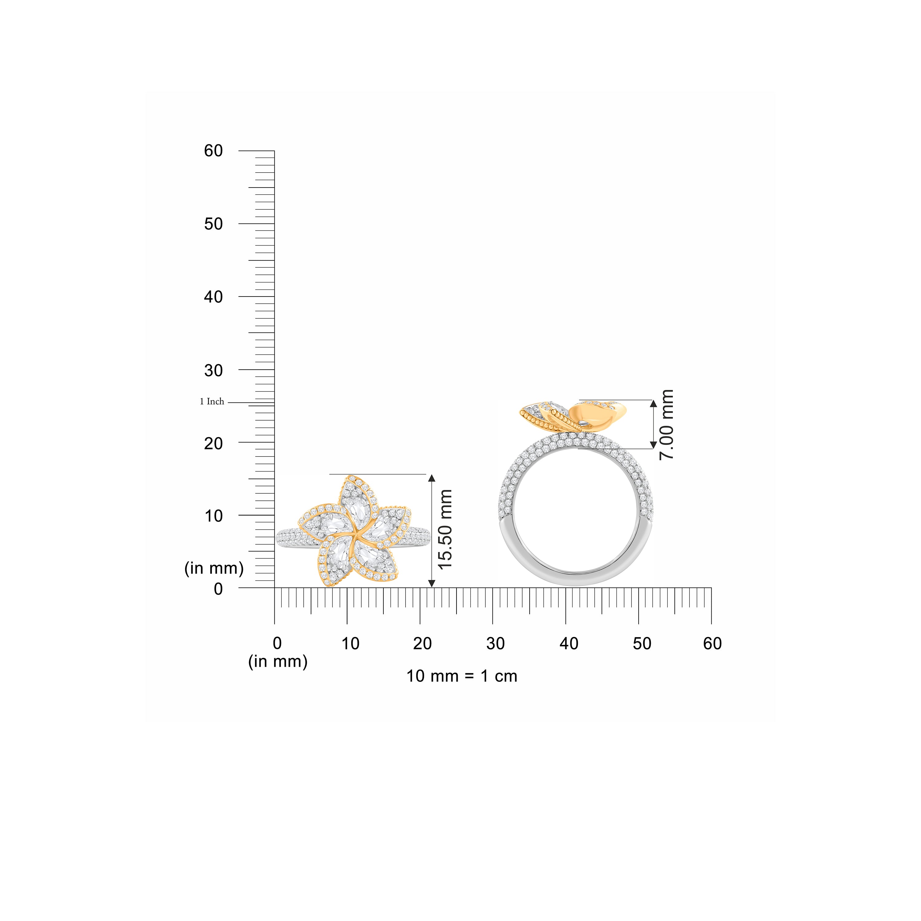HARAKH Frangipani Flower Colorless Diamond Ring