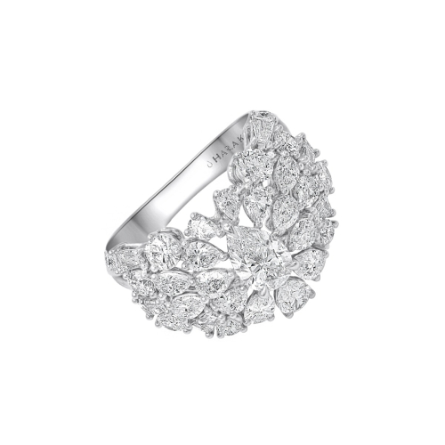 Thumbnail of HARAKH 18 Karat Gold Colorless Diamond Cluster Bridal Ring