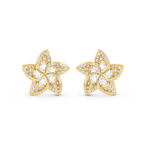 Thumbnail of HARAKH 18 Karat Gold Colorless Diamond Frangipani Floral Stud Earrings