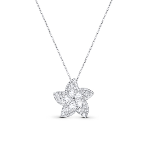 Thumbnail of HARAKH 18 Karat Gold Colorless Diamond Frangipani Floral Pendant Necklace