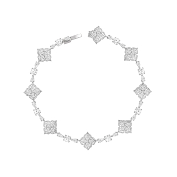 Mandala inspired diamond studded white gold bracelet