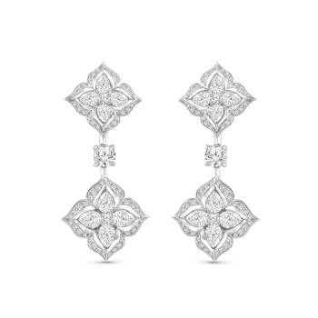 Mandala inspired natural diamond earrings in white gold