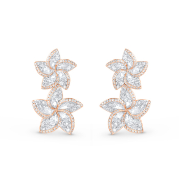 HARAKH Frangipani floral diamond earrings