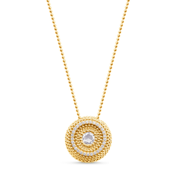 HARAKH Sunlight Circular Rose Cut Diamond Pendant Necklace