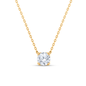 HARAKH 18 Karat Gold Colorless Diamond Everyday Solitaire Necklace