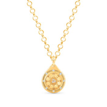 HARAKH 18 Karat Gold Colorless Diamond Drop of JOY Serenity Pendant Necklace